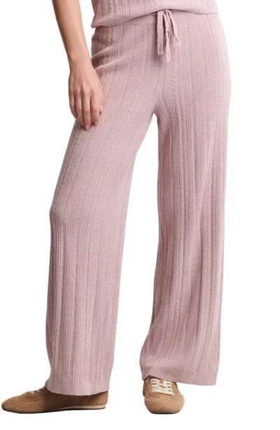 Barefoot Dreams Cozychic® Ultra Lite® Cable Knit Lounge Pants In Pink