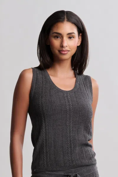 Barefoot Dreams Cozychic Ultra Lite® Cable Knit Tank In Gray