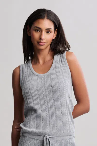 Barefoot Dreams Cozychic Ultra Lite® Cable Knit Tank In Gray