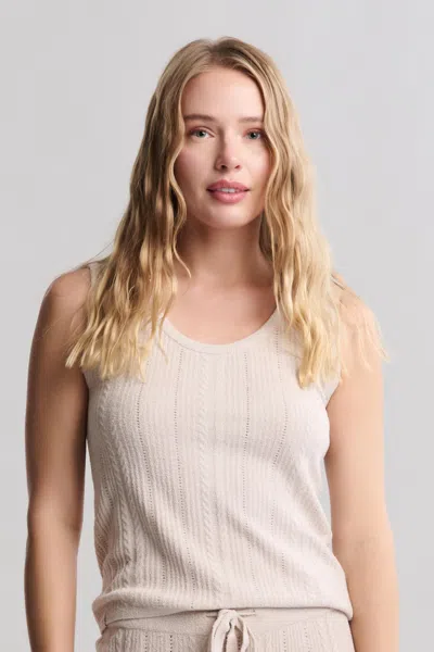 Barefoot Dreams Cozychic Ultra Lite® Cable Knit Tank In Stone