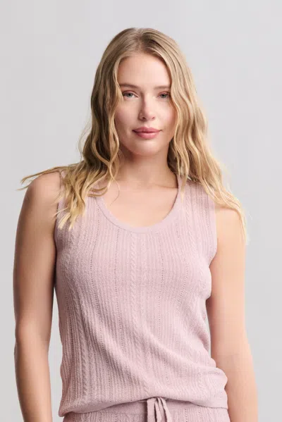 Barefoot Dreams Cozychic Ultra Lite® Cable Knit Tank In Pink
