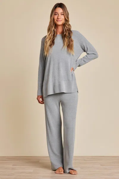 Barefoot Dreams Cozychic Ultra Lite® Crewneck With High Slits In Gray