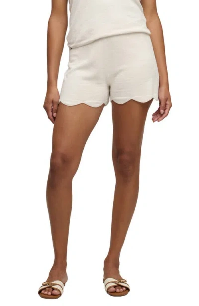 Barefoot Dreams Cozychic® Ultra Lite® Drawstring Scallop Lounge Shorts In White