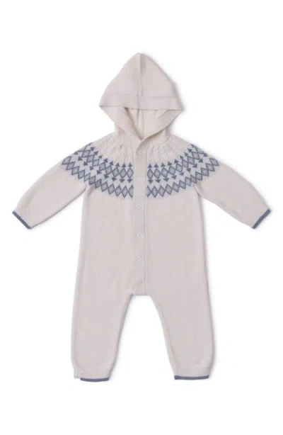 Barefoot Dreams Babies'  Cozychic™ Ultra Lite® Fair Isle Hooded Romper In White