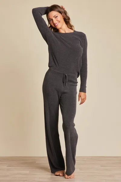 Barefoot Dreams Cozychic Ultra Lite® Fine Rib Pant In Carbon