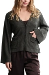 Barefoot Dreams Cozychic® Ultra Lite® Flare Sleeve Button-up Top In Green