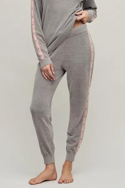 Barefoot Dreams Cozychic Ultra Lite(r) Heart Stripe Jogger In Gray