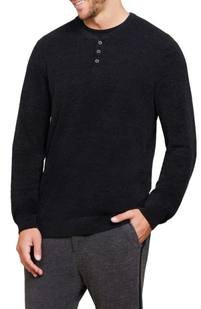 Barefoot Dreams Malibu Collection Henley Shirt In Black