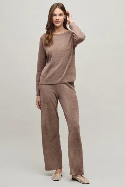 Barefoot Dreams Cozychic Ultra Lite® Jersey Roll Pullover & Wide Leg Pant In Sable