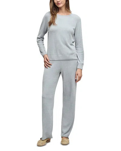 Barefoot Dreams Cozychic Ultra Lite Jersey Roll Pullover Top & Wide Leg Pants Pajama Set In Gray