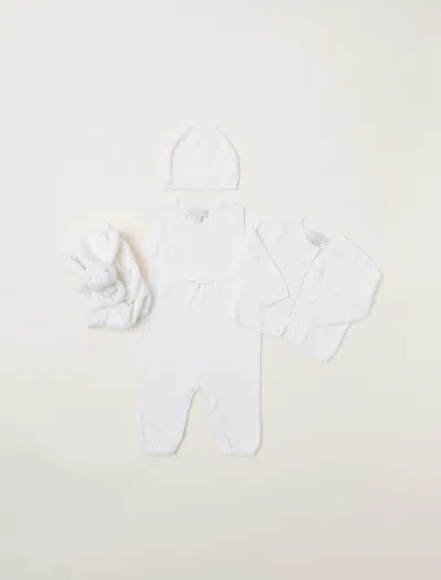 Barefoot Dreams Cozychic Ultra Lite® Leaf Cable Baby Bundle In White