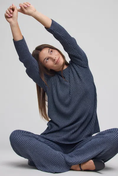 Barefoot Dreams Cozychic Ultra Lite® Lurex Rib Crew Neck Tunic In Black