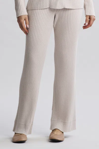 Barefoot Dreams Cozychic Ultra Lite® Lurex Rib Wide Leg Pant In Chai