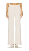 Barefoot Dreams Cozychic Ultra Lite Lurex Rib Wide Leg Pant In White