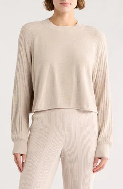 Barefoot Dreams ® Cozychic® Ultra Lite® Mock Neck Crop Sweatshirt In Brown