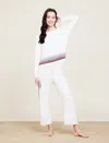 Barefoot Dreams Cozychic Ultra Lite® Multi Stripe Pullover In Cream Multi