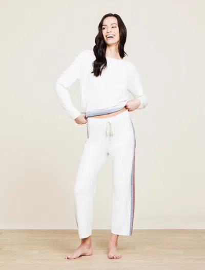 Barefoot Dreams Cozychic Ultra Lite® Multi Stripe Wide Leg Pant In White