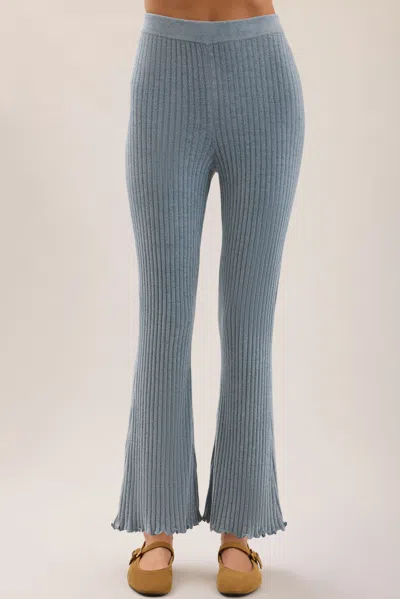 Barefoot Dreams Cozychic Ultra Lite® Petal Edge Rib Kick Flare Ankle Pant In Blue Aura