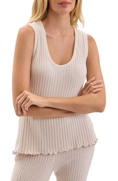 Barefoot Dreams Cozychic Ultra Lite Petal Edge Rib Tank In White