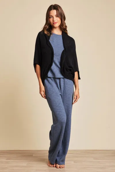 Barefoot Dreams Cozychic Ultra Lite® Pointelle Cardigan In Black