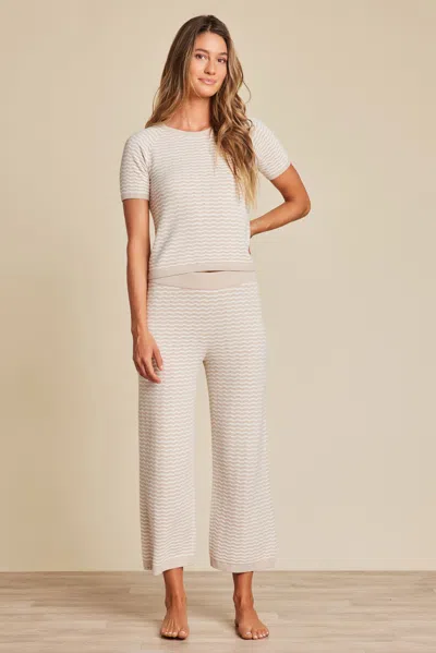 Barefoot Dreams Cozychic Ultra Lite® Pointelle Short Sleeve In Stone / Pearl