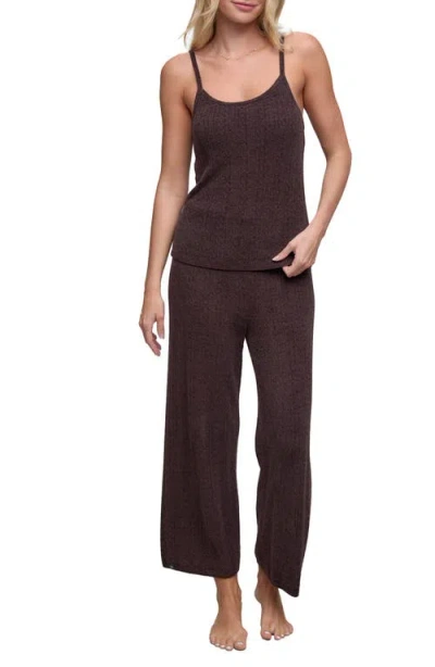 Barefoot Dreams Cozychic Ultra Lite Pointelle Tank In Brown