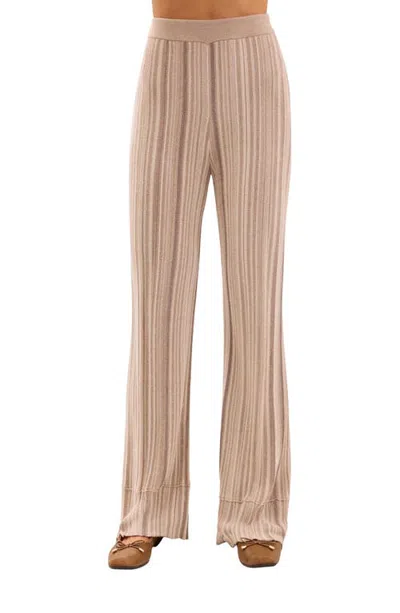 Barefoot Dreams Cozychic® Ultra Lite® Rib Ankle Pants In Taupe Multi