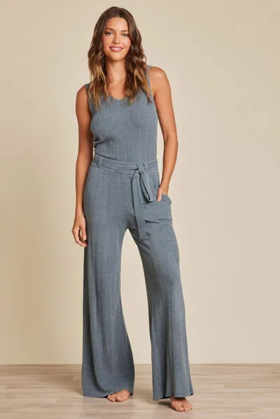 Barefoot Dreams Cozychic Ultra Lite® Rib Belted Pant In Blue
