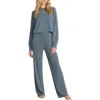 Barefoot Dreams Cozychic Ultra Lite Ribbed Mock-neck Pullover In Blue Cove