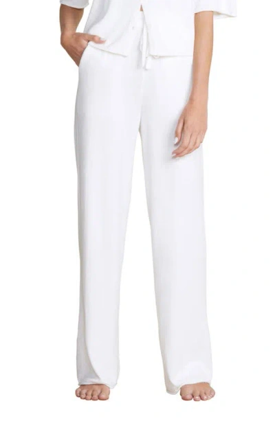 Barefoot Dreams Cozychic® Ultra Lite® Rib Rolled Edge Trousers In Pearl