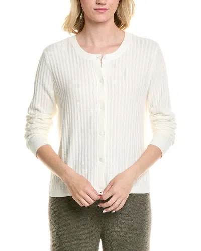 Barefoot Dreams Cozychic Ultra Lite Ribbed Button Cardigan In White