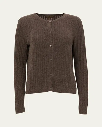 Barefoot Dreams Cozychic Ultra Lite Ribbed Cardigan In Java