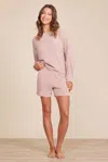Barefoot Dreams Ribbed Dolman Pullover In Pink
