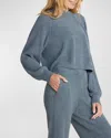 Barefoot Dreams Cozychic Ultra Lite Ribbed Mock-neck Pullover In Blue Cove