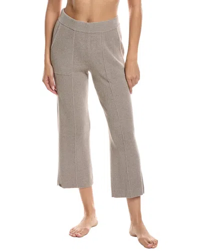 Barefoot Dreams Cozychic Ultra Lite Ribbed Pintuck Crop Pant In Brown