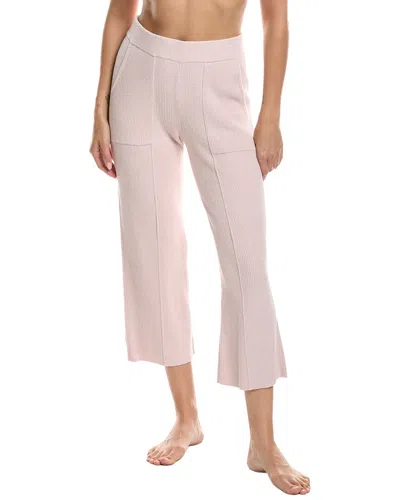 Barefoot Dreams Cozychic Ultra Lite Ribbed Pintuck Crop Pant In Pink