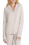 Barefoot Dreams Cozychic Ultra Lite Shawl-collar Pullover In Stone
