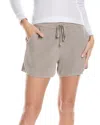 Barefoot Dreams Ribbed Drawstring Shorts In Grey