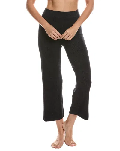 Barefoot Dreams Cozychic Ultra Lite Ribbed Slit Crop Pant In Black