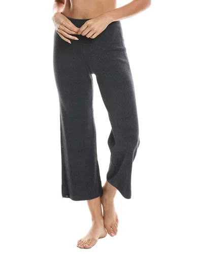 Barefoot Dreams Cozychic Ultra Lite Ribbed Slit Crop Pant In Black