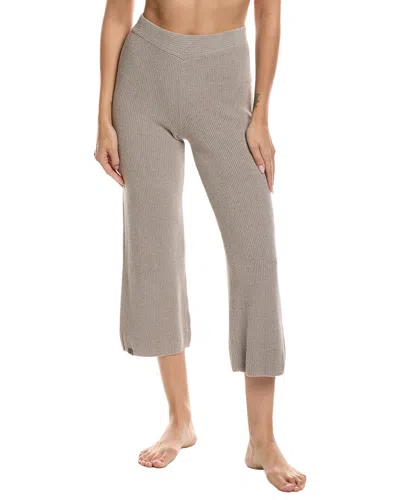 Barefoot Dreams Cozychic Ultra Lite Ribbed Slit Crop Pant In Brown