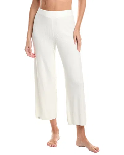 Barefoot Dreams Cozychic Ultra Lite Ribbed Slit Crop Pant In White