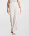 Barefoot Dreams Cozychic Ultra Lite Wide Leg Rolled Hem Pant In Bisque