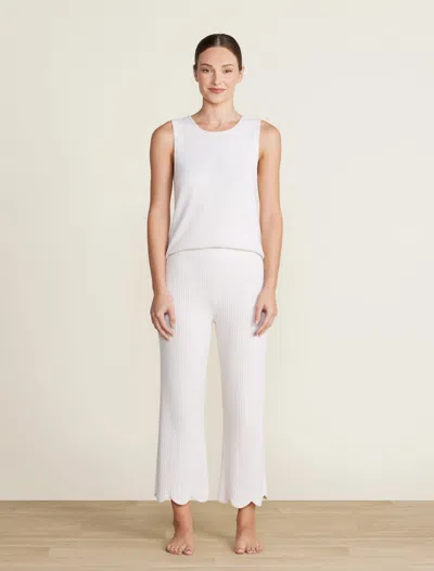 Barefoot Dreams Cozychic Ultra Lite® Scallop Cropped Pant In Sand Dune