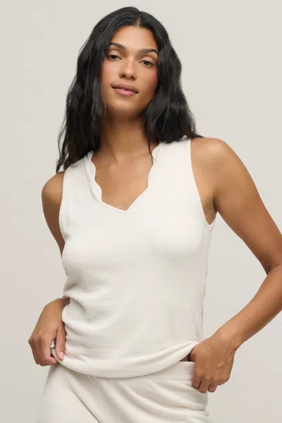 Barefoot Dreams Cozychic Ultra Lite® Scallop V-neck Tank In Sand Dune