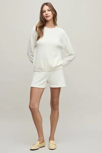 Barefoot Dreams Cozychic Ultra Lite® Seamed Pullover And Short Set In Pearl