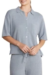 Barefoot Dreams Cozychic Ultra Lite Button-down Shirt In Moonbeam