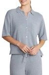 Barefoot Dreams Cozychic Ultra Lite Button-down Shirt In Moonbeam