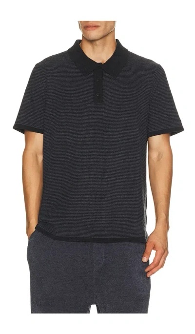 Barefoot Dreams Cozychic Ultra Lite Short Sleeve Polo In Blue