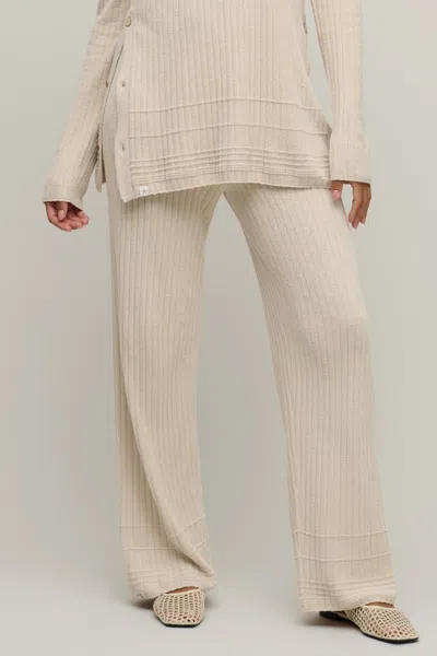 Barefoot Dreams Cozychic Ultra Lite® Textured Hem Rib Pant In Neutral